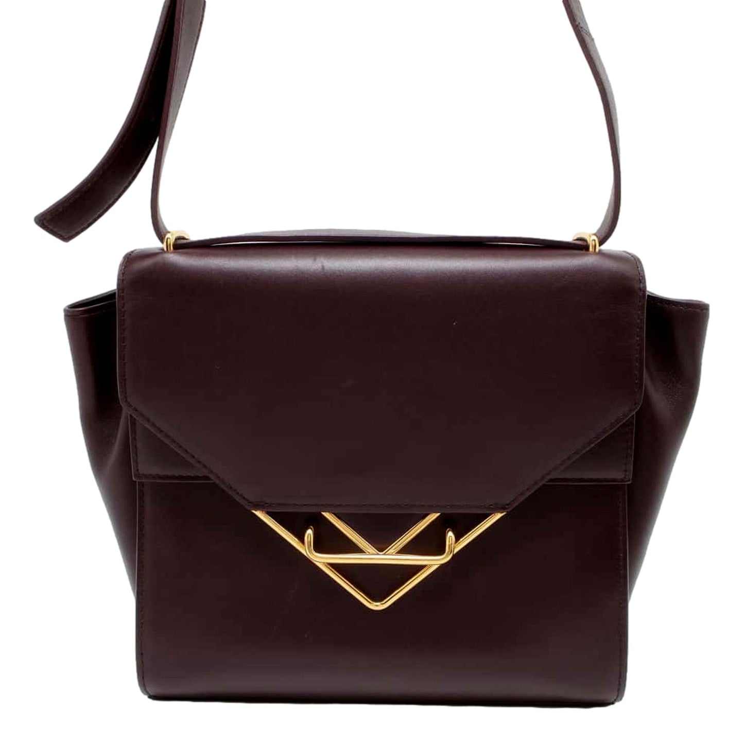 Bottega Veneta The Clip Grape Purple Calfskin Leather Shoulder Crossbody Bag