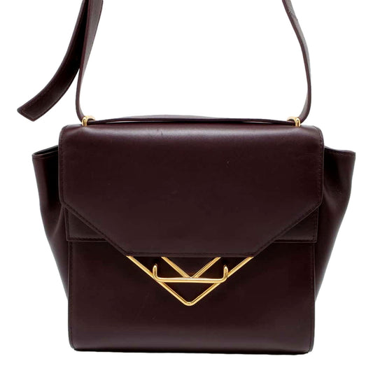 Bottega Veneta The Clip Grape Purple Calfskin Leather Shoulder Crossbody Bag