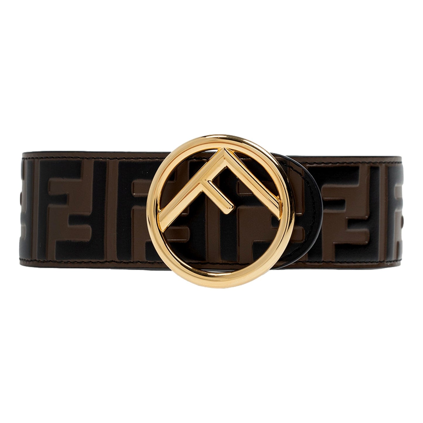 Fendi F is Fendi FF Calfskin Brown Zucca Leather Belt 80