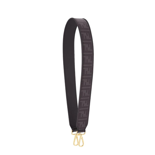 Fendi Strap You FF Zucca Black Glazed Canvas Shoulder Strap