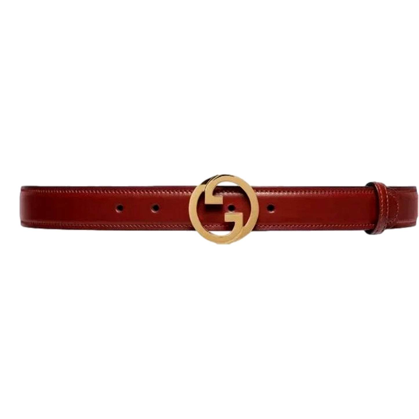 Gucci Blondie Leather Burgundy Gold Buckle Belt 110