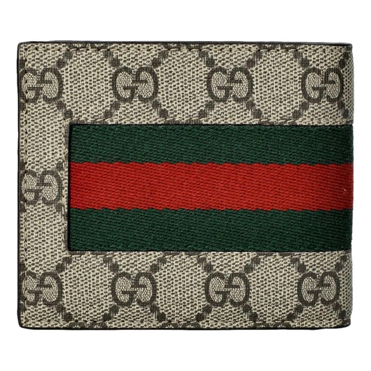 Gucci GG Supreme Canvas Web Stripe Bifold Wallet