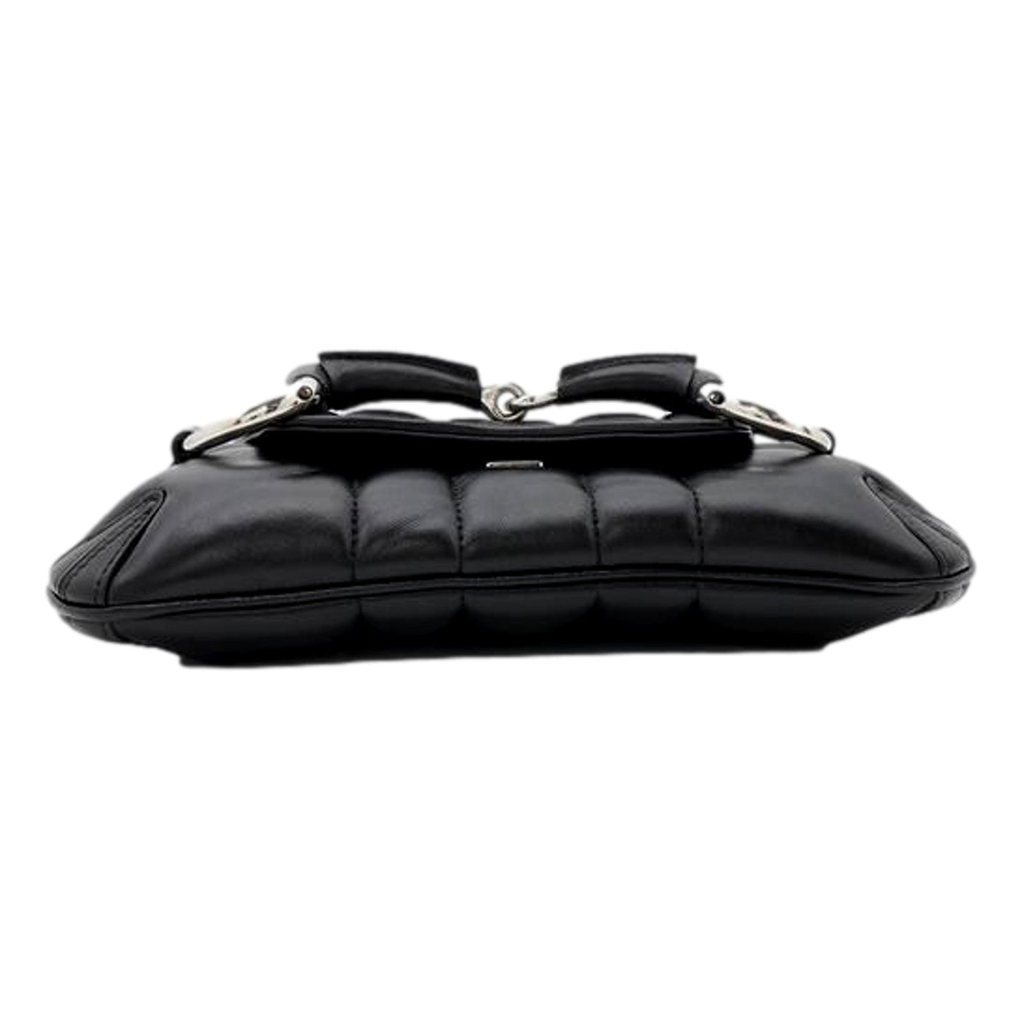 Gucci Horsebit Vertical Quilted Leather Small Chain Shoulder Bag Black