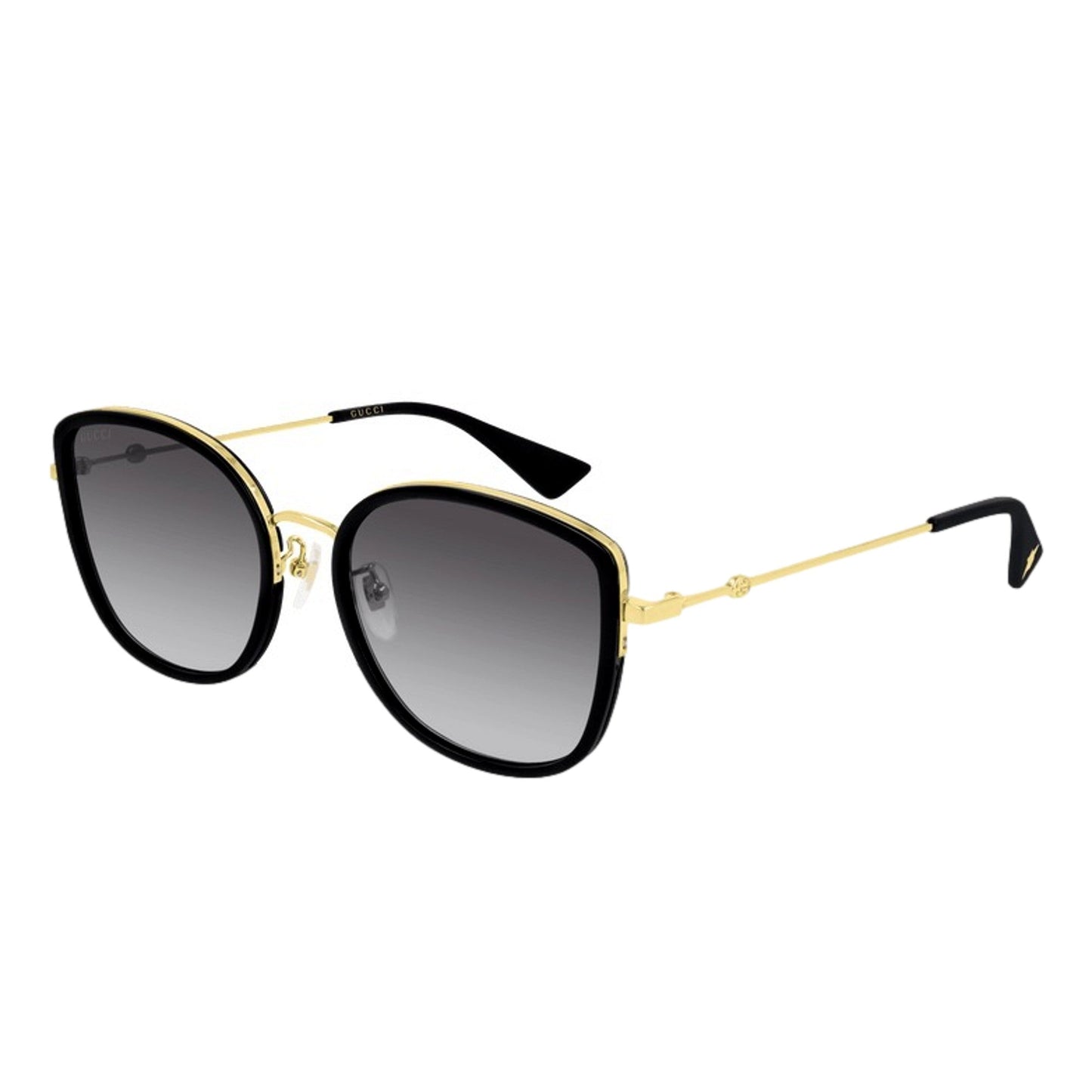 Gucci Oversized Cat Eye Black Gold Sunglasses
