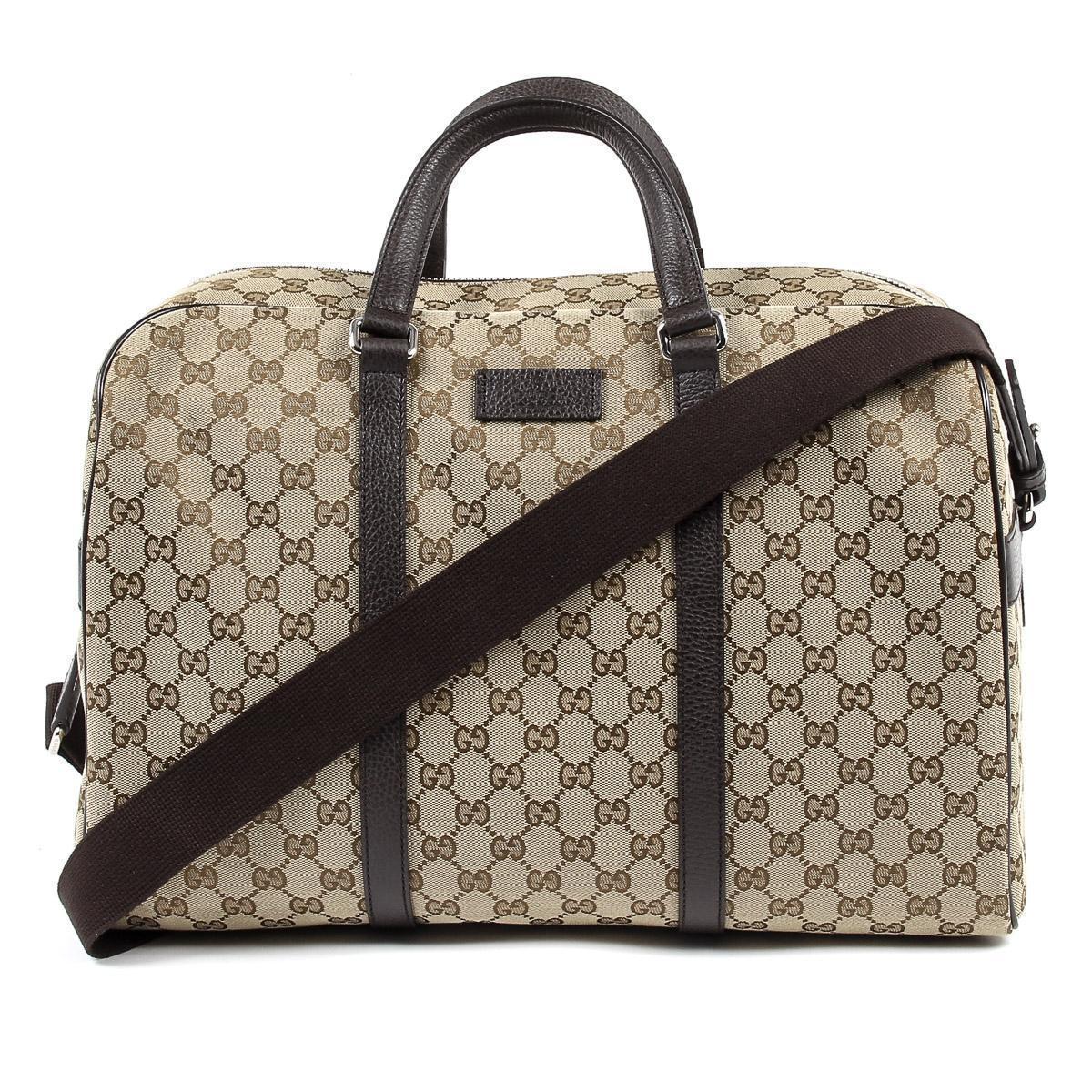 Gucci Unisex Original GG Canvas Carry On Duffle Travel Bag