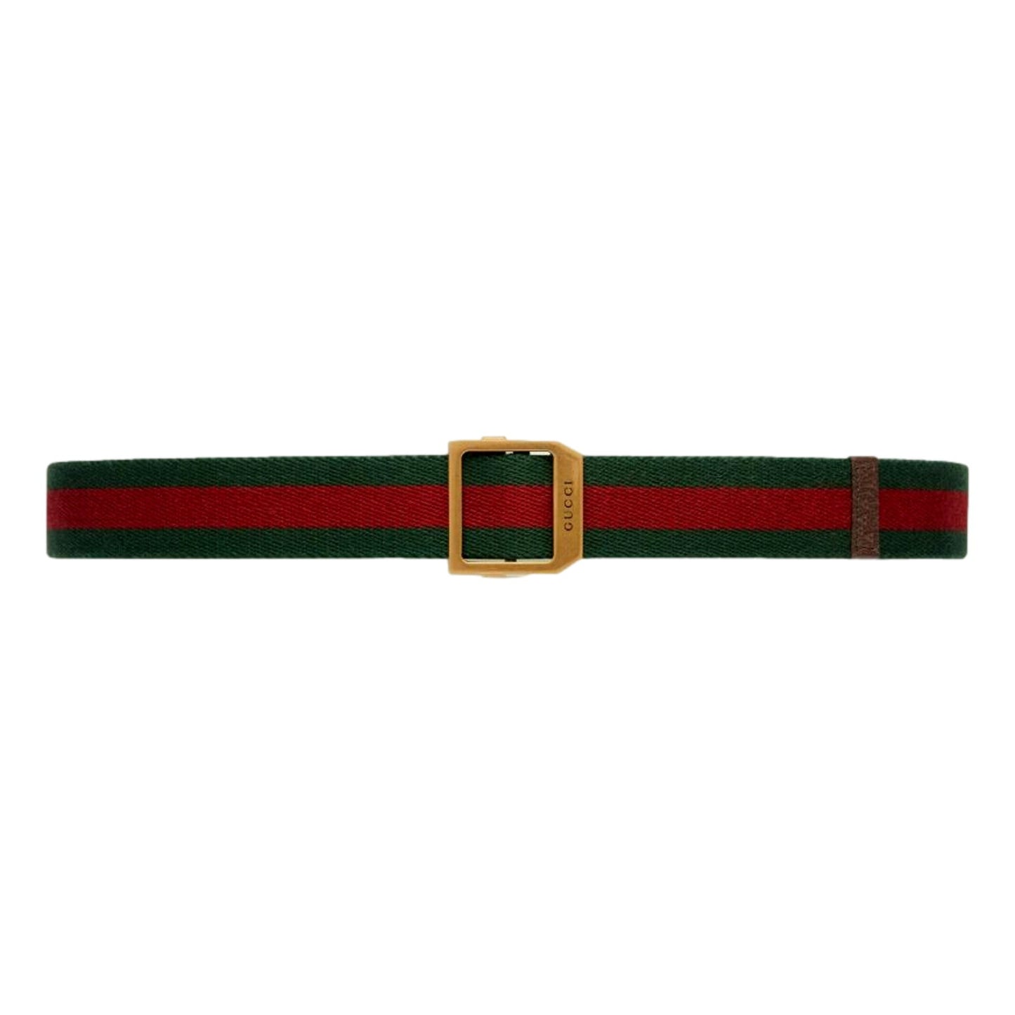 Gucci Web Stripe Red and Green Canvas Belt Size 80/32