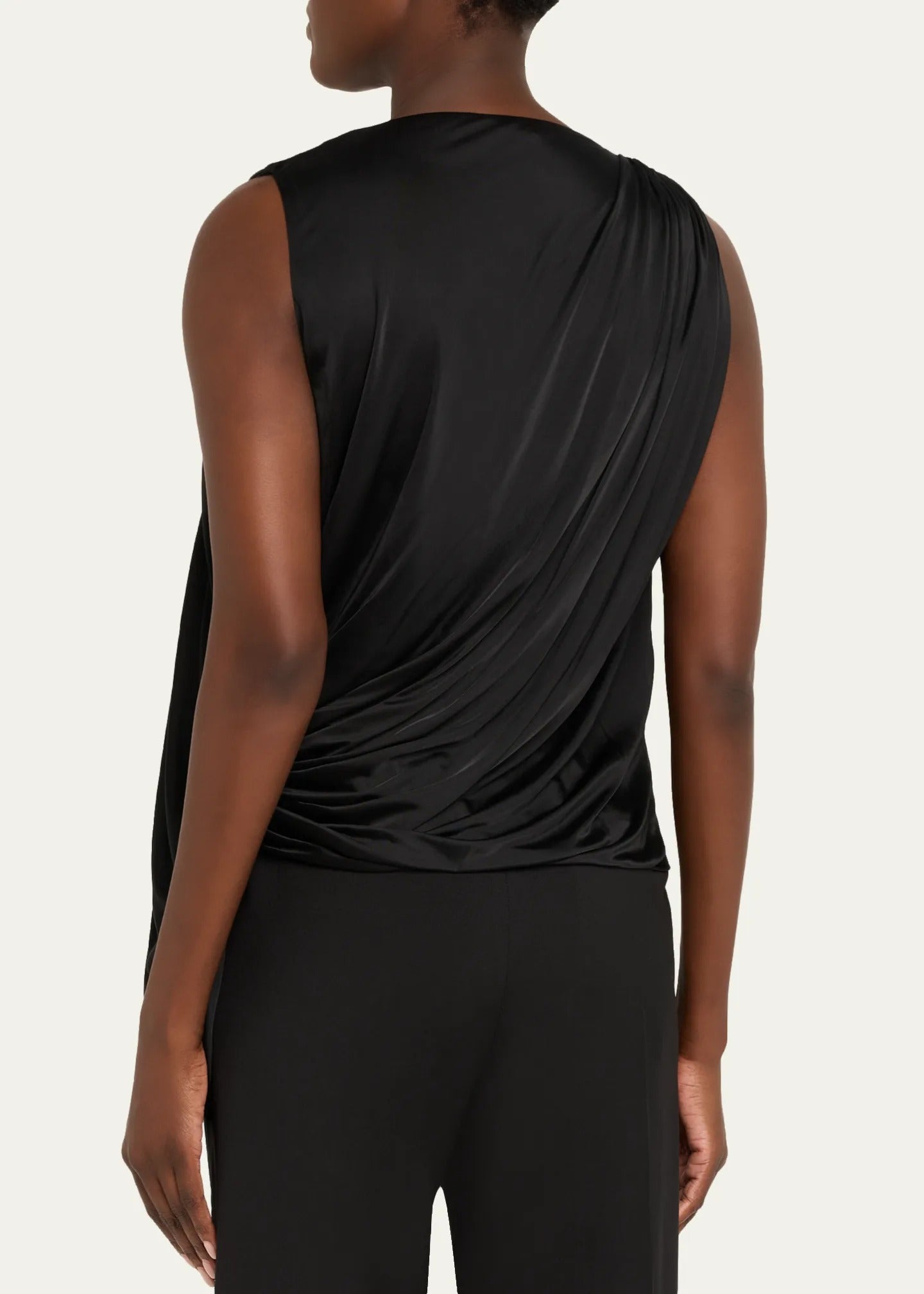 Draped Asymmetric Looped-Panel Dress