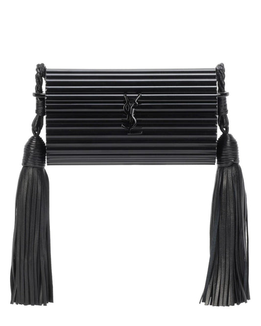 Saint Laurent Opium Plexiglass Minaudière Box Bag Black