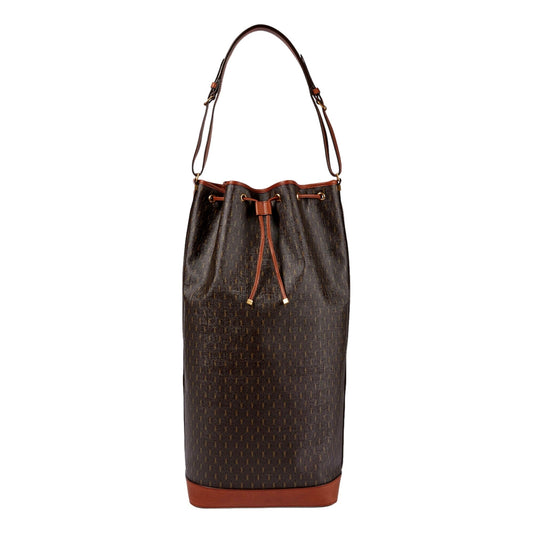 Saint Laurent Le Monogramme Coated Canvas Leather Brown Oversized Bucket Bag