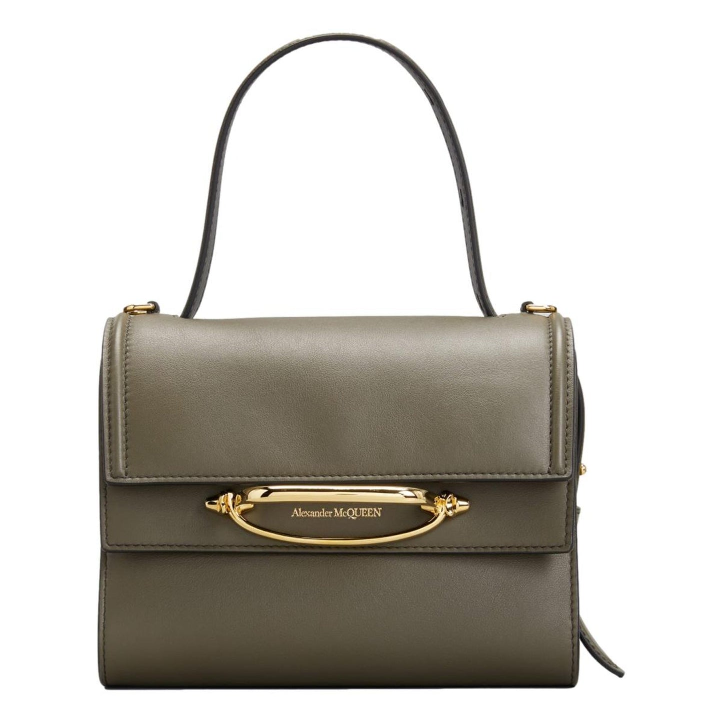 Alexander McQueen The Story Bag Khaki Leather Small Satchel Handbag