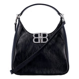 Balenciaga BB Soft Hobo Mini Black Smooth Calfskin Leather Shoulder Crossbody Bag