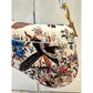 Dior Rare Floral and Bird Print Leather Saddle Bag Gold Detailing