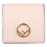 Fendi Calf Leather F Logo Poudre Pink Leather Coin Case
