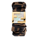 Fendi Fendimania Baguette Pearl Dial Monogram Satin Watch