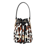 Fendi Mon Tresor Mini Bucket Crossbody Animal Print Sheepskin Bag