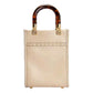 Fendi Nude Calfskin Snake Print Mini Sunshine Shopper Tote Crossbody Bag