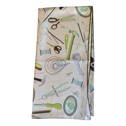 Fendi Multi-Color Graphic Print Silk Scarf Malva Multicolor