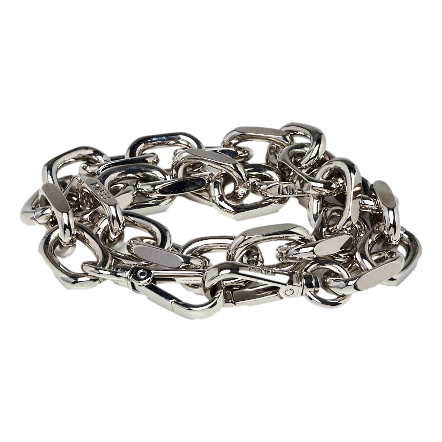 Fendi Strap You Silver Tone Metal Chain Mini Shoulder Strap Detachable