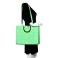 Fendi Sunshine Medium Plexi FF Embossed Leather Tote Edamame Green