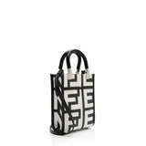 Fendi Sunshine Mini Black White Calfskin Leather Bag