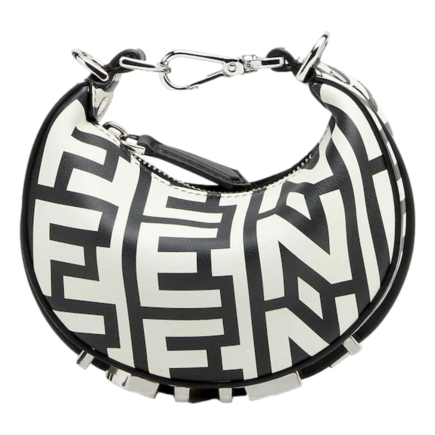 Fendi x Marc Jacobs Fendigraphy Nano Hobo Bag Black White