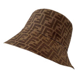 Fendi Zucca Brown Woven Fabric Bucket Hat Small