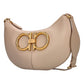 Ferragamo Gancio Beige Calfskin Daino Maxi Hobo Shoulder Bag