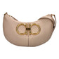 Ferragamo Gancio Beige Calfskin Daino Maxi Hobo Shoulder Bag