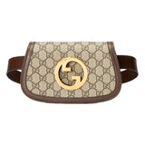 Gucci Blondie GG Supreme Canvas Brown Leather Belt Bag Size 65