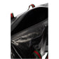 Gucci GG Black Glossy ‘Duffle Maxi’ Calfskin Leather Trim Duffel Bag