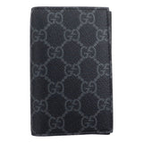 Gucci GG Emblem Black Leather and Canvas Vertical Bifold Wallet
