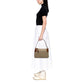 Gucci GG Emblem Supreme Canvas Medium Leather Shoulder Bag Brown Beige