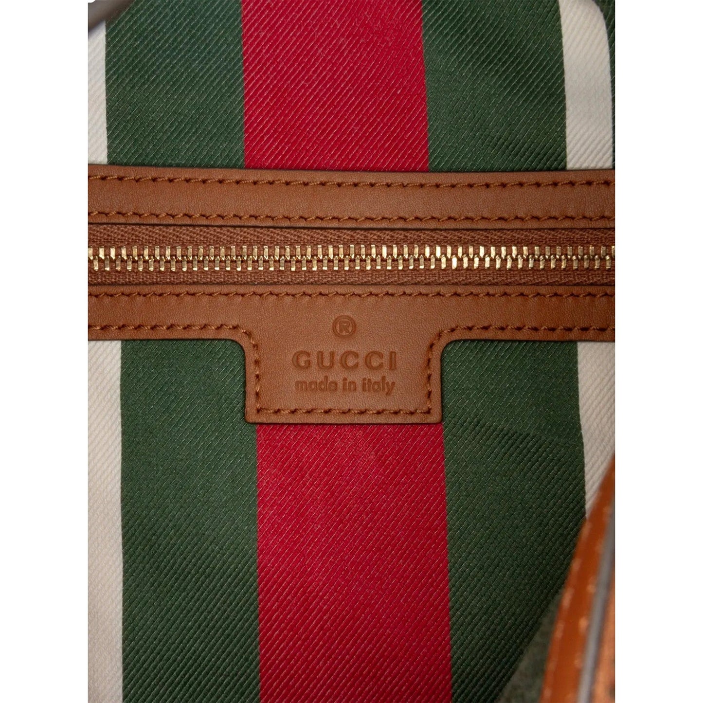 Gucci GG Emblem Supreme Canvas Medium Leather Shoulder Bag Brown Beige
