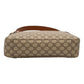 Gucci GG Emblem Supreme Canvas Medium Leather Shoulder Bag Brown Beige