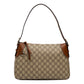 Gucci GG Emblem Supreme Canvas Medium Leather Shoulder Bag Brown Beige