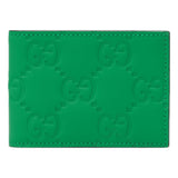 Gucci GG Leather Green Rubber Effect Bifold Wallet
