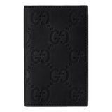 Gucci GG Rubber Effect Long Card Case Black Leather Wallet