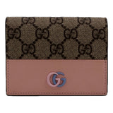 Gucci GG Marmont Canvas Leather Card Case Wallet Pink Blue