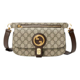 Gucci GG Supreme Blondie Belt Bag Brown Beige Canvas Size 95