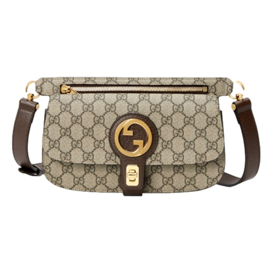 Gucci GG Supreme Blondie Canvas Belt Bag Brown Beige Size 95