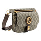 Gucci GG Supreme Blondie Canvas Belt Bag Brown Beige Size 90