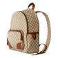 Gucci GG Supreme Canvas Leather Trim Brown Medium Backpack