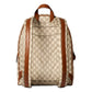 Gucci GG Supreme Canvas Leather Trim Brown Medium Backpack