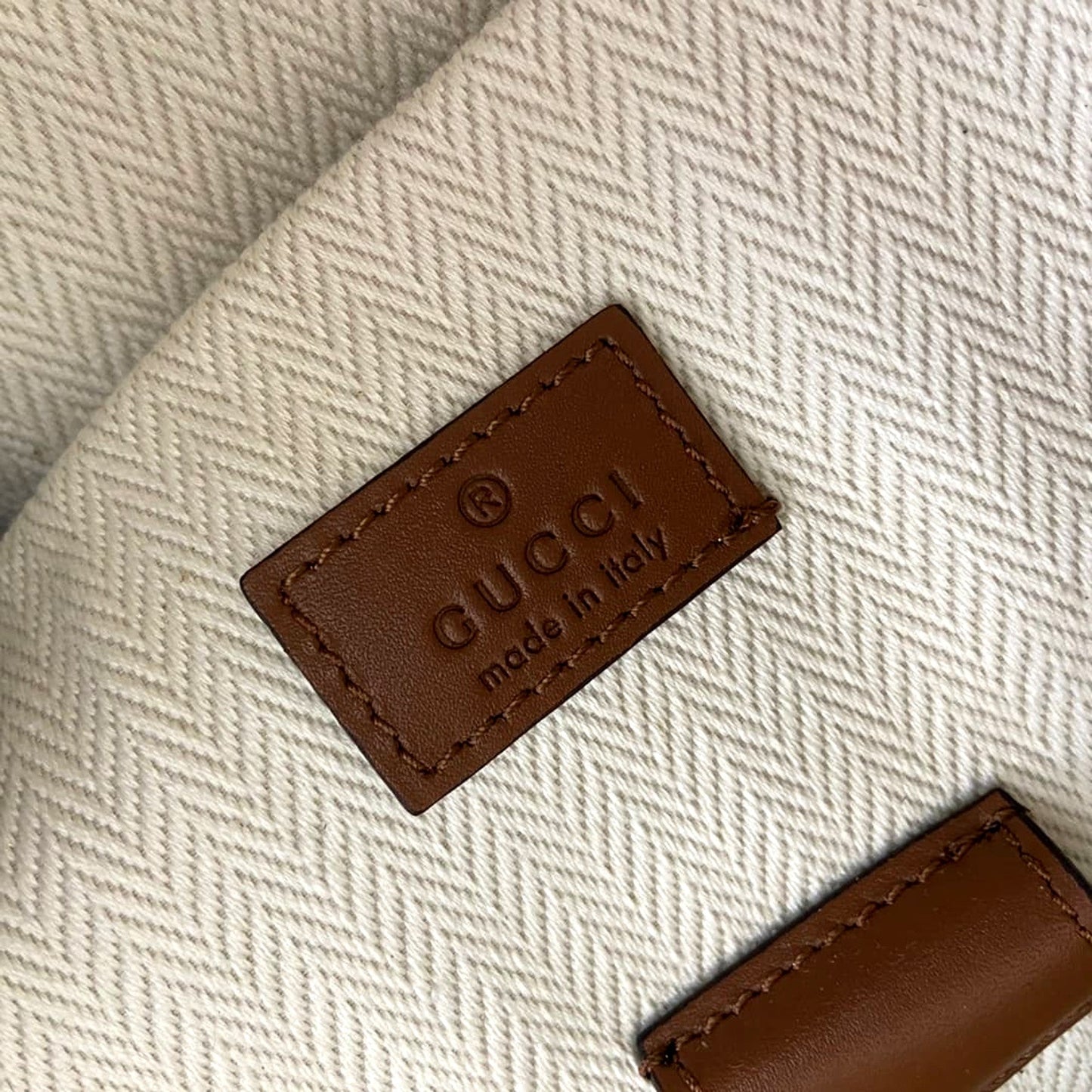 Gucci GG Supreme Canvas Leather Trim Brown Medium Backpack