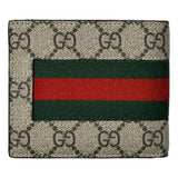 Gucci GG Supreme Canvas Web Stripe Bifold Wallet