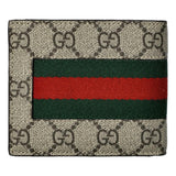 Gucci GG Supreme Canvas Leather Webstripe Bifold Wallet