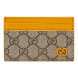 Gucci GG Supreme Card Holder Beige and Yellow