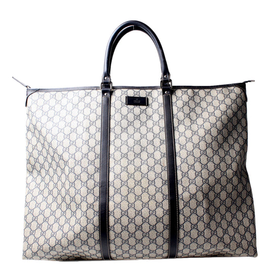 Gucci GG Supreme Coated Canvas Blue Extra Large Joy Tote Overnight Bag