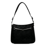 Gucci Horsebit Black Fur Slim Shoulder Bag