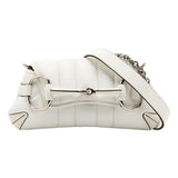 Gucci Horsebit Vertical Quilted Leather Small Chain Shoulder Bag White